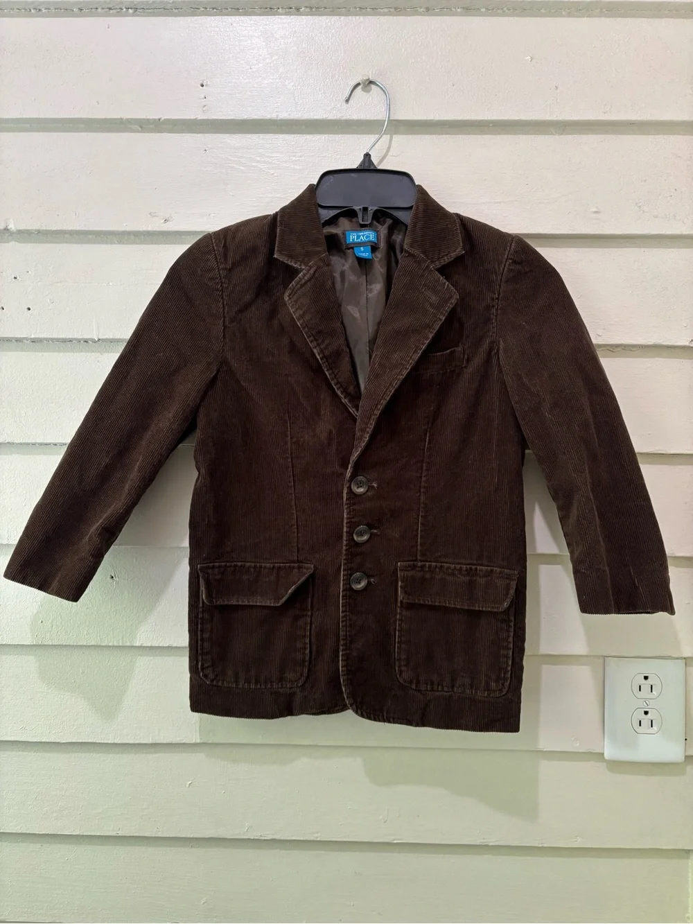 The Children’s Place Boys Brown Corduroy 3 Button Blazer Jacket Size 5